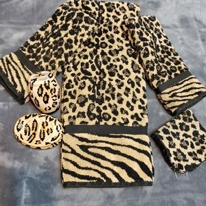Leopard towel set